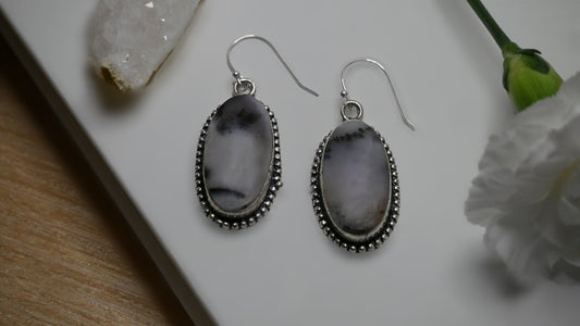 Dendritic Agate Sterling Silver Earrings