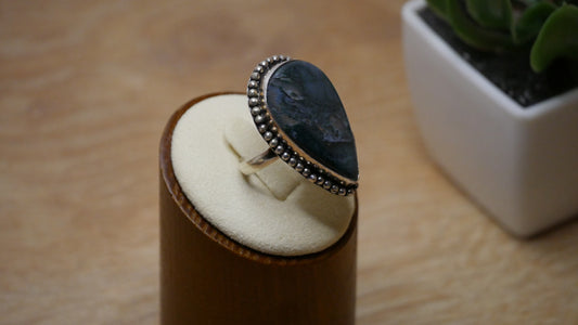 Moss Agate Sterling Silver Ring